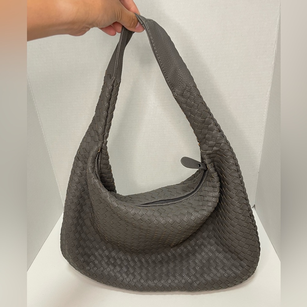 Vegan Leather Hobo Bag Handmade Woven